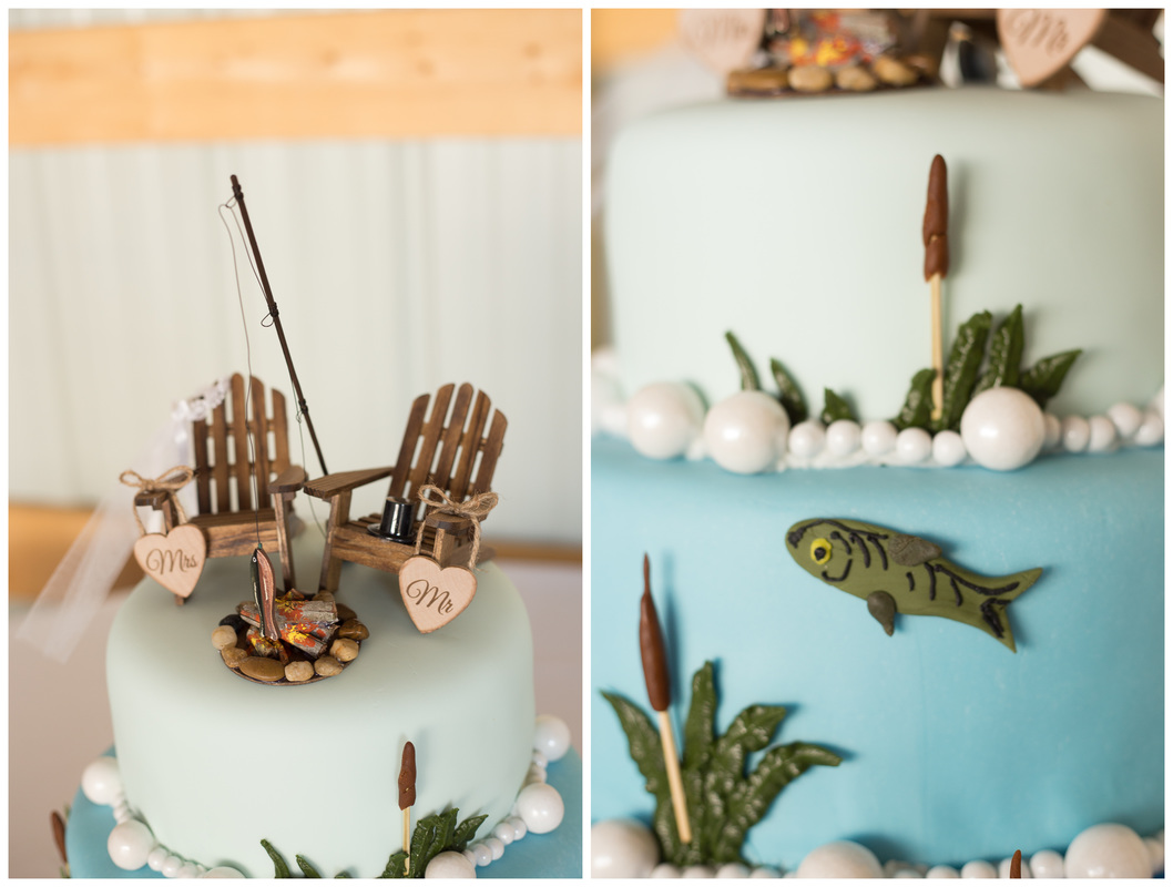 adorable wedding cake ideas, fish themed wedding cake, fishing cake, mr and mrs fisherman cake
