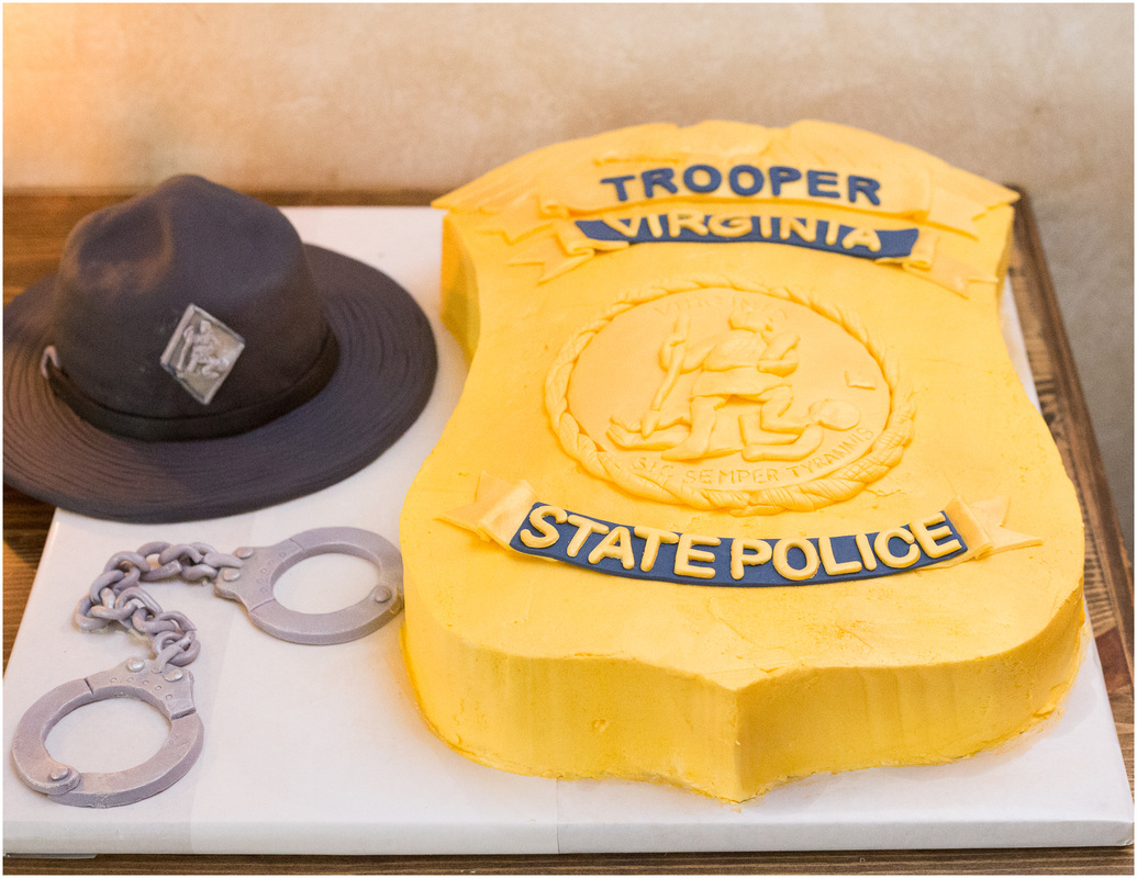 State trooper grooms cake, police cake, policeman grooms cake, virginia state police, VSP, police officer cake